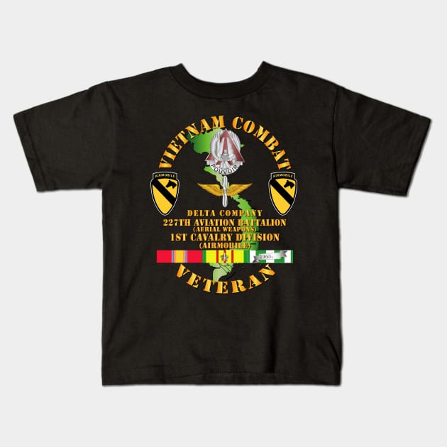 Vietnam Combat Cavalry Veteran w D Co - WPNS - 227th AVN Bn - 1st Cav Div Kids T-Shirt by twix123844